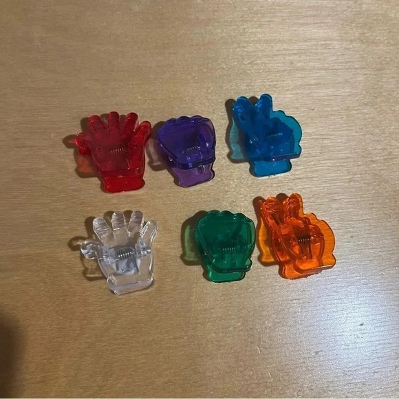 Rock Paper Scissors Fridge Clip Magnets Lot Of 6 - Picture 1 of 6